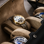 3 Watch Travel Case Full-grain Leather Watch Roll (Sable Black)
