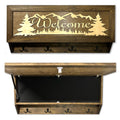Welcome Mountain Scene Hidden Firearm Storage Coat Rack