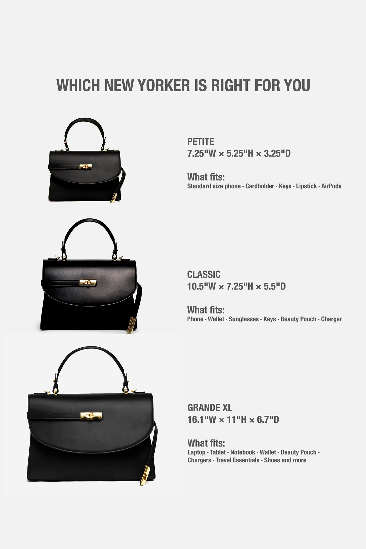 Petite New Yorker Bag in TriBeCa Blue - Gold Hardware