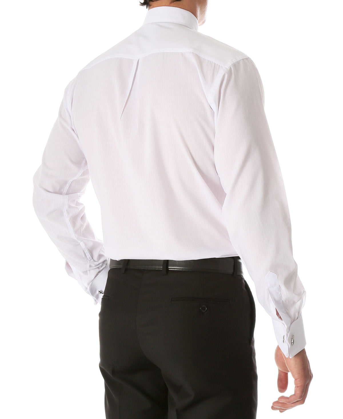 White Clergy Deacon Bishop Priest Mandarin Half tab Collar Dress Shirt