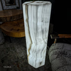 White Ice Onyx Floor Lamp - Small - 39.5"H x 13.5"W - Hexagon - #1