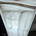 White Ice Onyx Floor Lamp - Small - 39.5"H x 13.5"W - Hexagon - #1