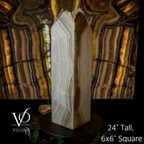 White Ice Onyx Floor Lamp (Live Edge #1)