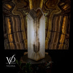 White Ice Onyx Floor Lamp (Live Edge #1)