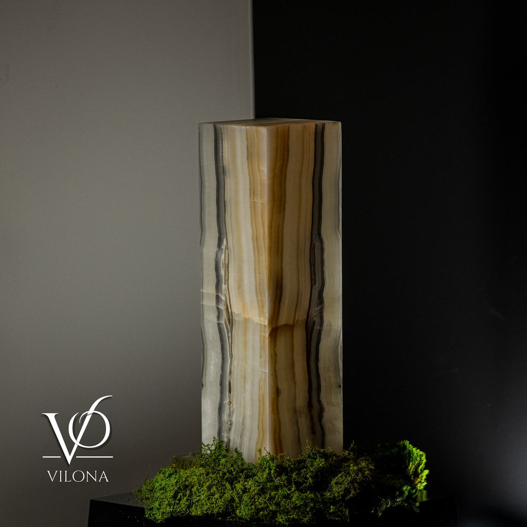 White Ice Onyx Lamp (Exotic Druzy Table Lamp #9)