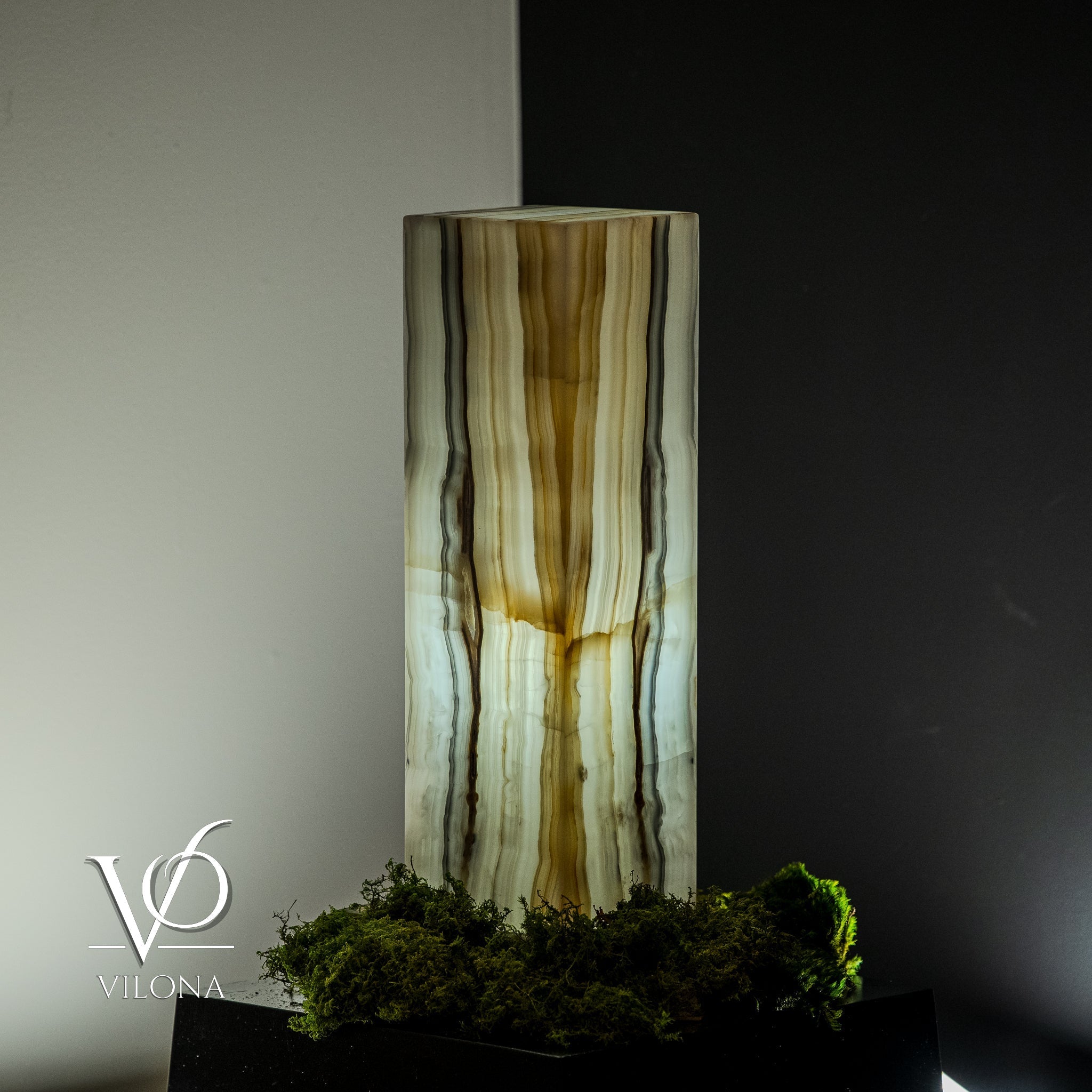 White Ice Onyx Lamp (Exotic Druzy Table Lamp #9)
