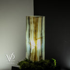 White Ice Onyx Lamp (Exotic Druzy Table Lamp #9)