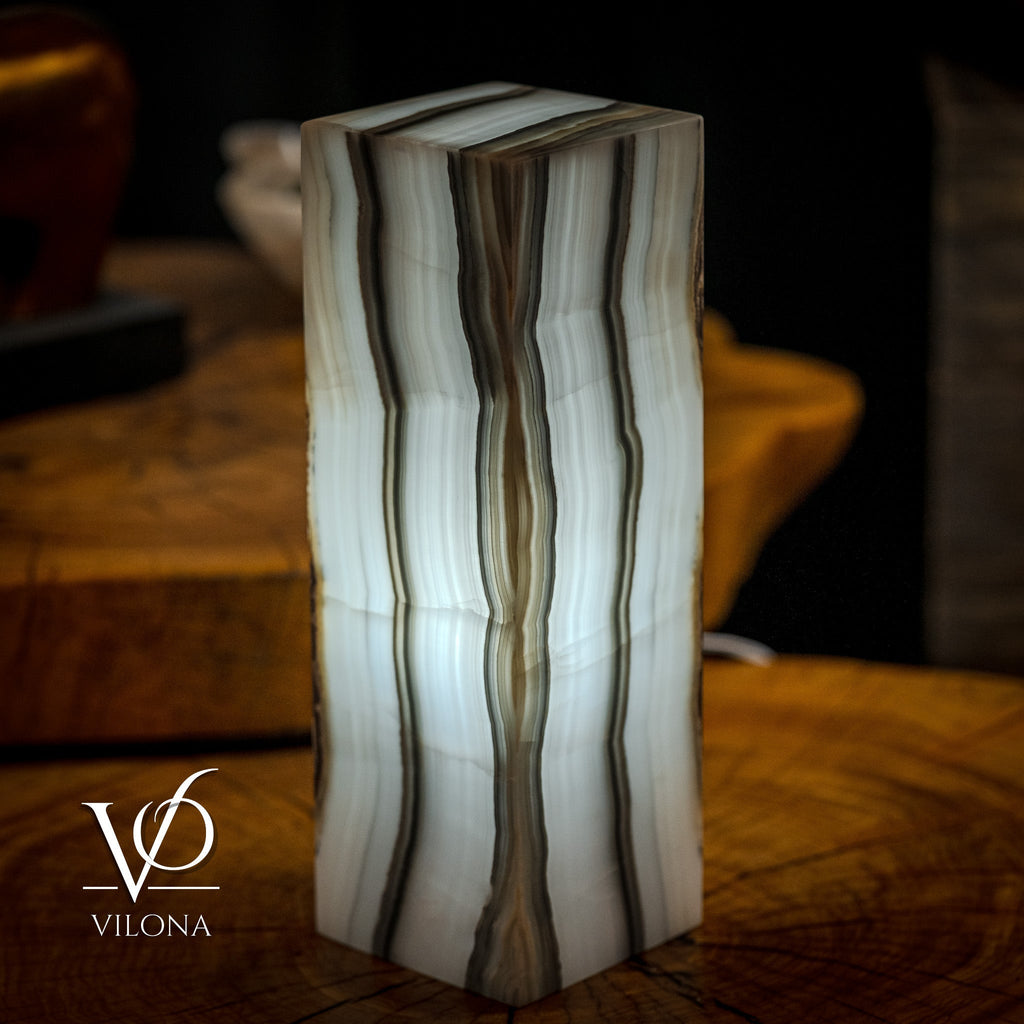 White Ice Onyx Lamp (Exotic Table Lamp #2)