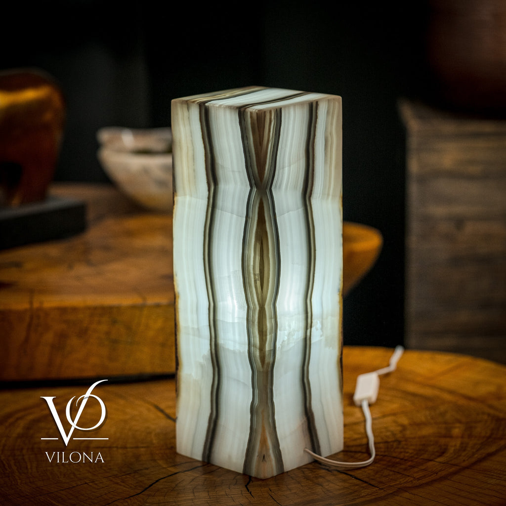 White Ice Onyx Lamp (Exotic Table Lamp #2)