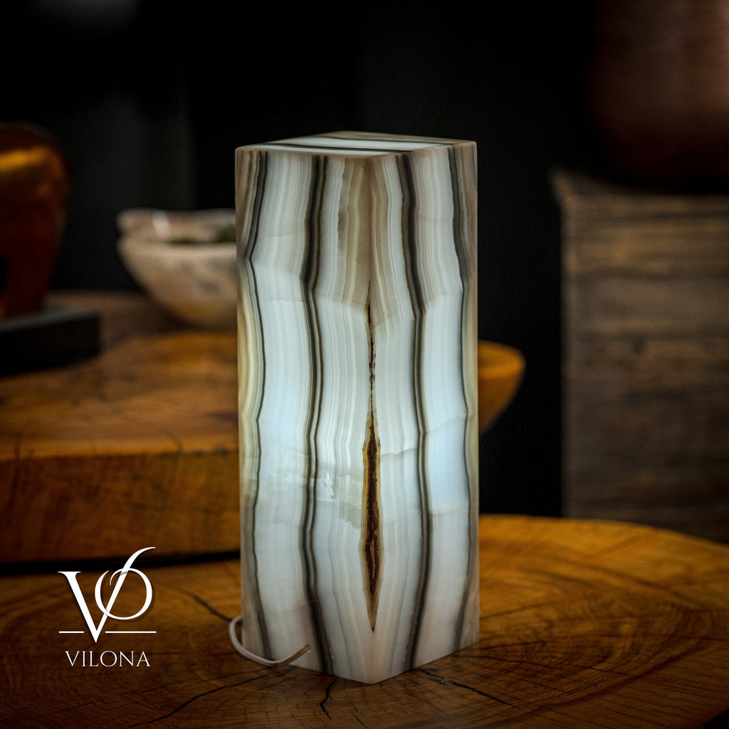 White Ice Onyx Lamp (Exotic Table Lamp #2)