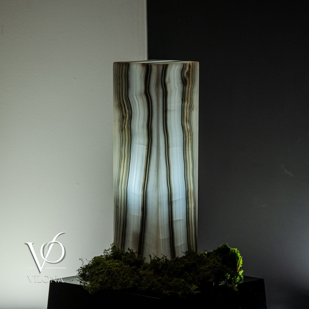 White Ice Onyx Lamp (Exotic Table Lamp #7)