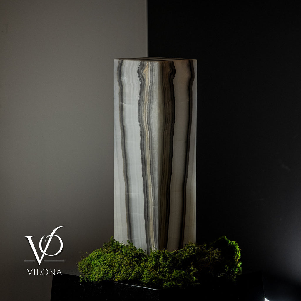 White Ice Onyx Lamp (Exotic Table Lamp #7)