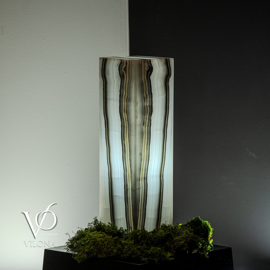 White Ice Onyx Lamp (Exotic Table Lamp #7)
