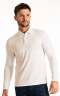 Long Sleeve Polo Solid // White