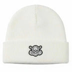 Cuffed Loose Knit Beanie (White)
