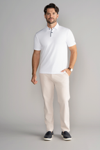Short Sleeve Polo Contrast // White Navy