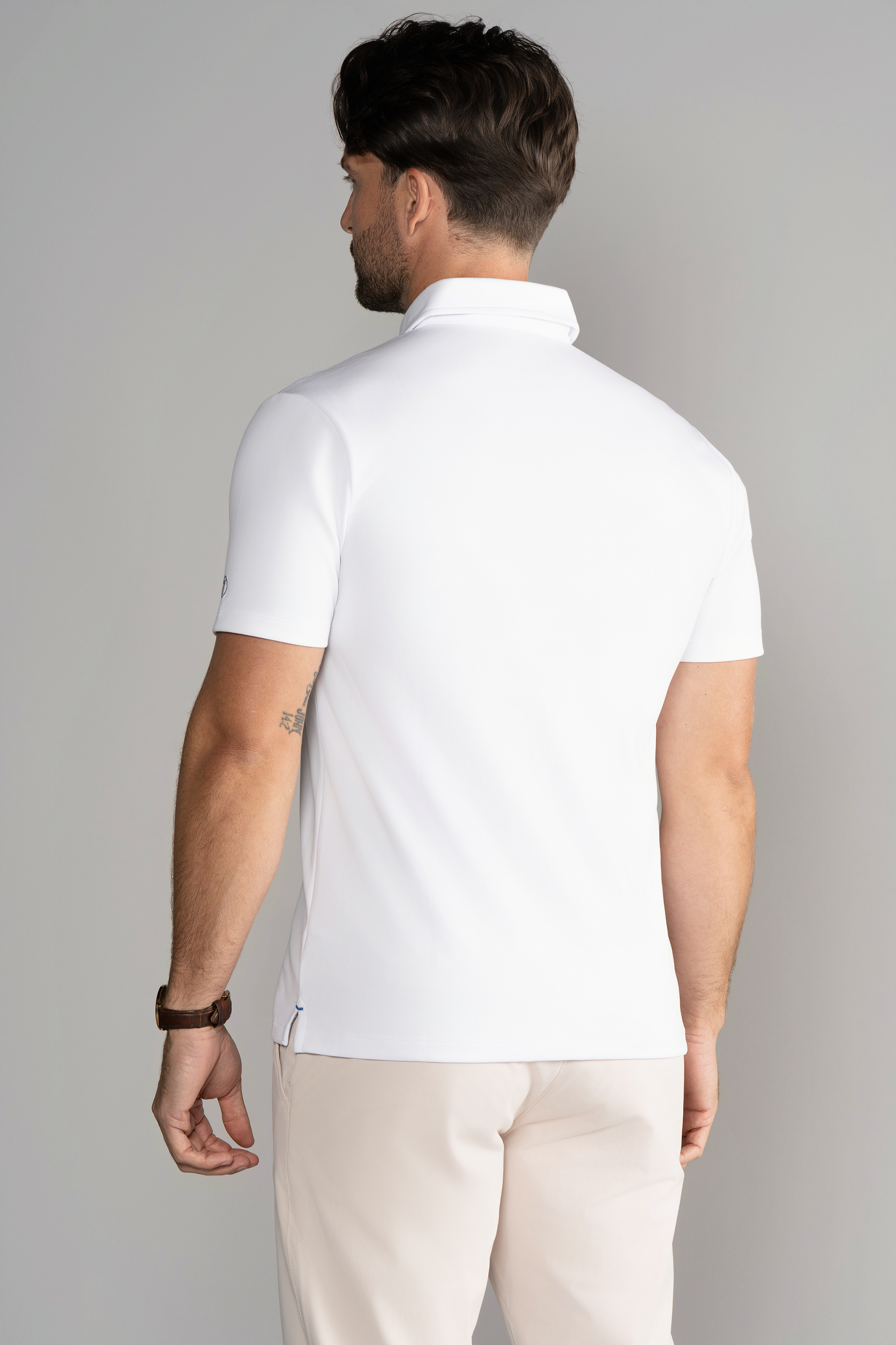 Short Sleeve Polo Contrast // White Navy