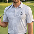 Rogue Men's Golf Polo Shirt – White Camo Print, Performance