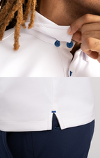 Short Sleeve Polo Contrast // White Blue