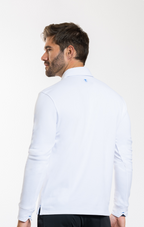 Long Sleeve Polo Contrast // White