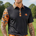 VIP Cool-Stretch Men's Golf Shirt (Black/Orange)