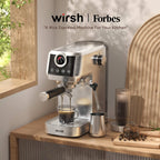Wirsh 20 Bar Espresso Machine | Home Barista Plus with Pressure Gauge & Steam Wand