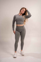 WOMEN'S | DEBUT CROP LONG SLEEVE : GRAY