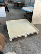 Custom Round Epoxy Resin Walnut Dining - Kitchen Table With Wood Base