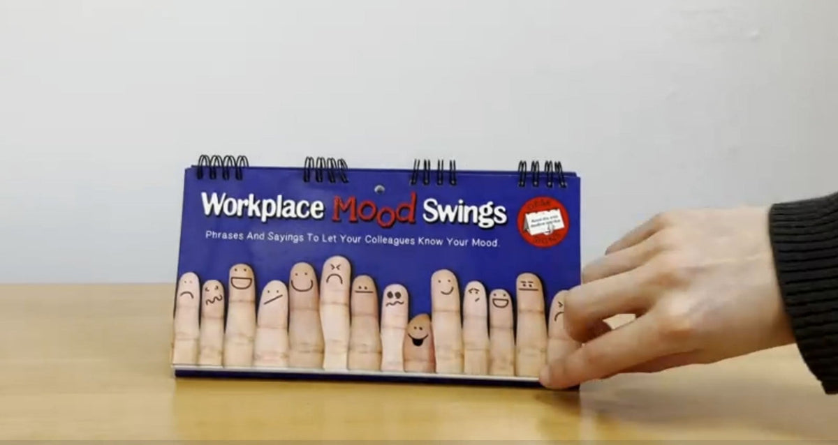 Workplace Mood Swings - Desk Spiral Flip Book - Funny Office Message Table Signs