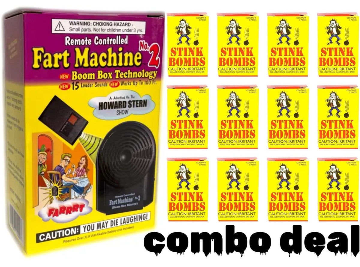 💨 Fart Machine #2 with Remote + 36 Glass Stink Bombs | Combo GaG Prank Set 💨