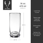 Mercury Crystal Highball Glasses, Set of 2