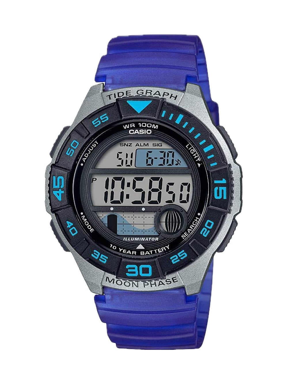 Casio Men's Digital Watch with Blue Strap- WS-1100H-2AVCF