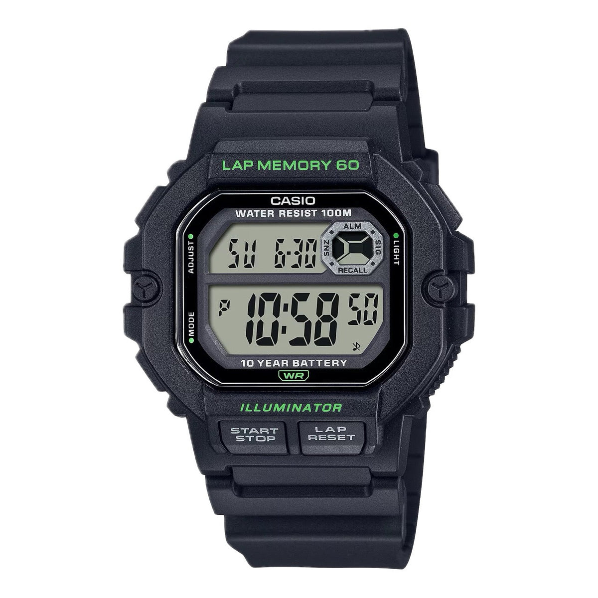 Casio Men's Digital Watch with Black Band - WS-1400H-1AVCF