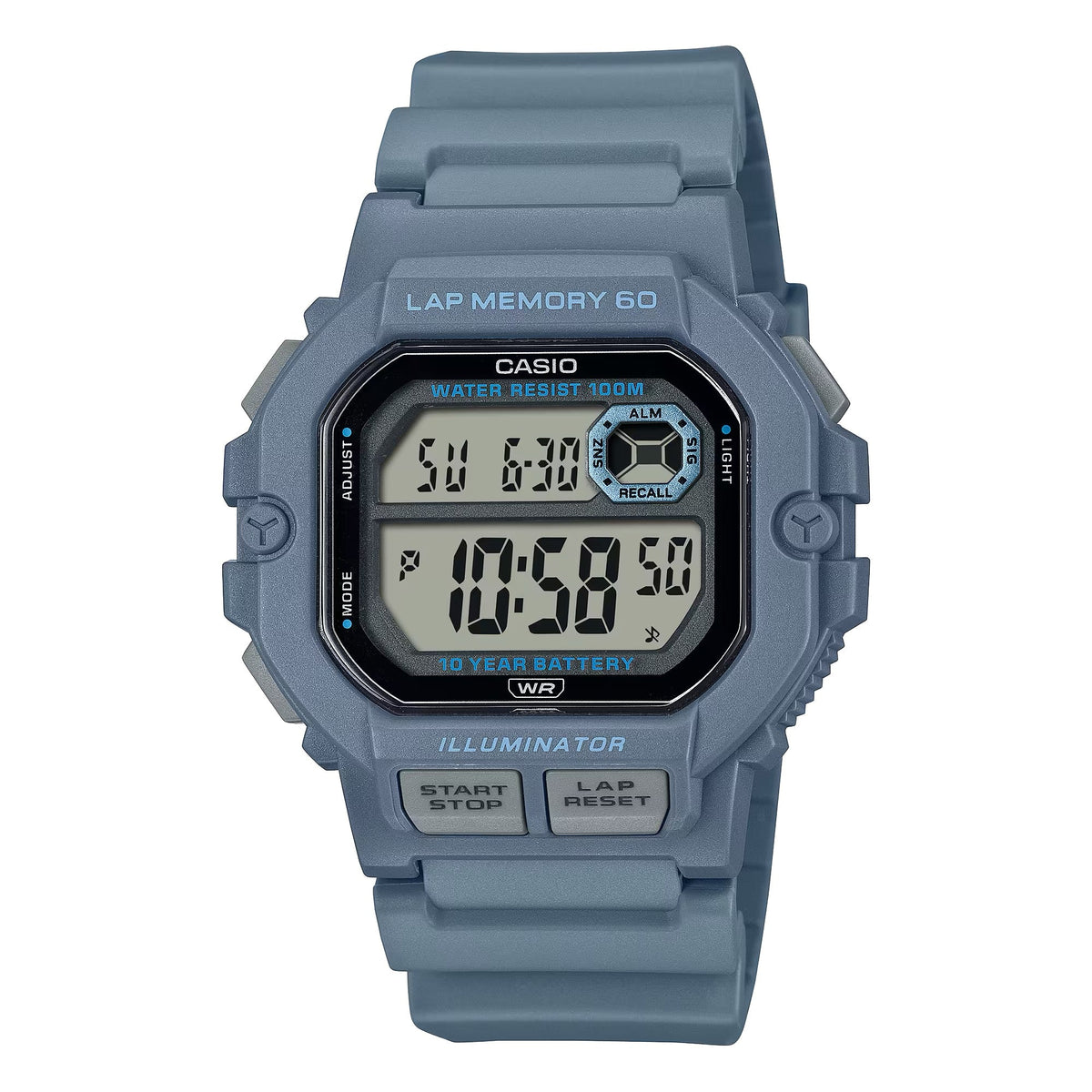 Casio Men's Blue Digital Sport Watch with Grey Dial - WS-1400H-2AVCF