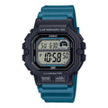 Casio Men's Black and Teal Digital Sport Watch with Grey Dial - WS-1400H-3AVCF