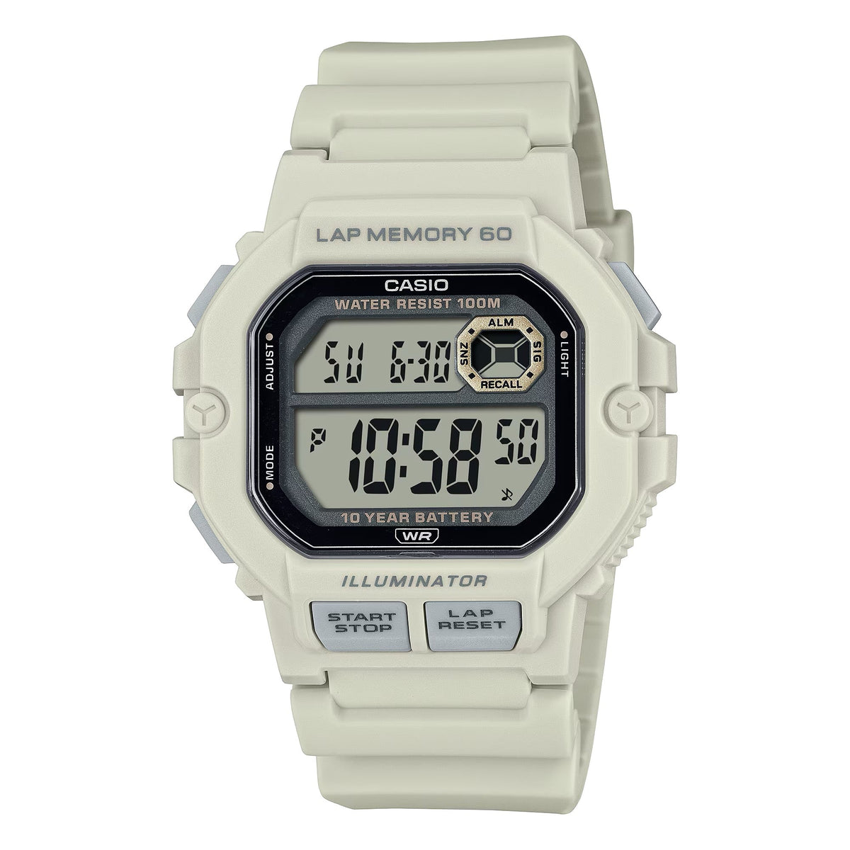 Casio Men's Beige Digital Sport Watch with Grey Dial - WS-1400H-8AVCF