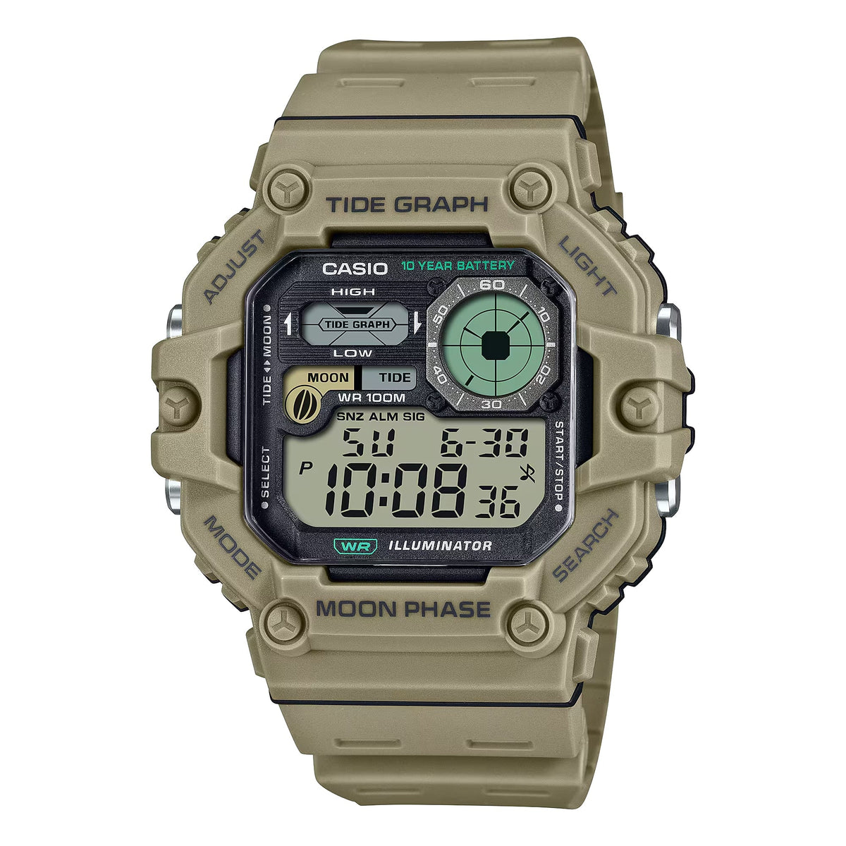Casio Men’s Digital Watch Brown Resin Band - WS-1700H-5AVCF