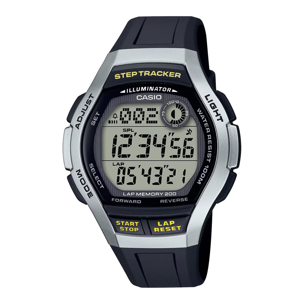 Casio Men's Digital Watch with Black and Silver Accents- WS-2000H-1A2V