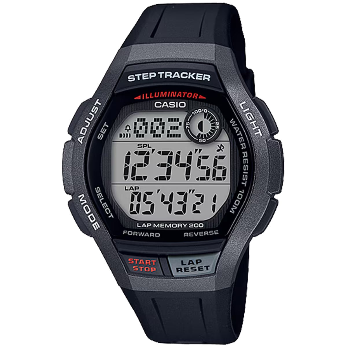 Casio Men's Digital Watch with Black Band - WS-2000H-1AVCF