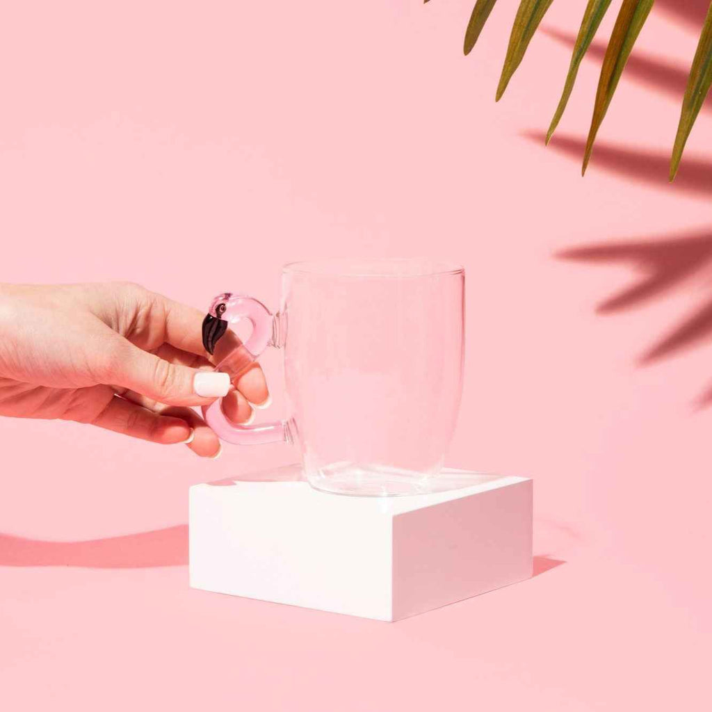 3D Flamingo Glass Mugs