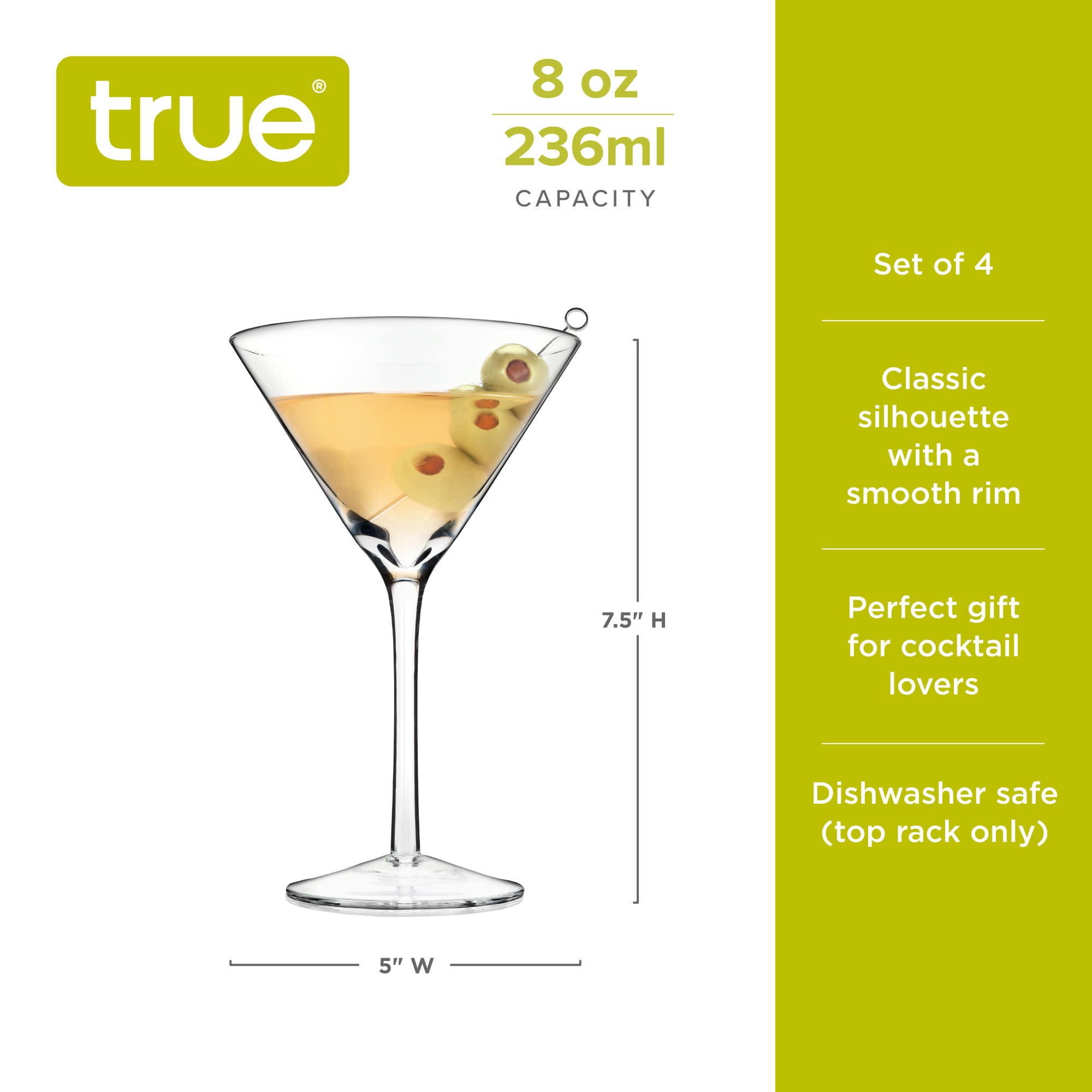 Manhattan Martini Glasses, Set of 4