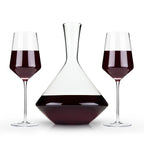 Raye Angled Crystal Bordeaux Decanter & Wine Glass Set