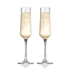 Raye Angled Crystal Champagne Flutes Set of 2
