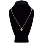 Cubic Zirconia 14K Gold Filled Double Layered Heart Pendant Necklace Set