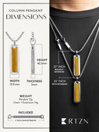 Tiger Eye Column Pendant Necklace