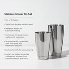 Harrison Stainless Steel Boston Shaker Tin Set