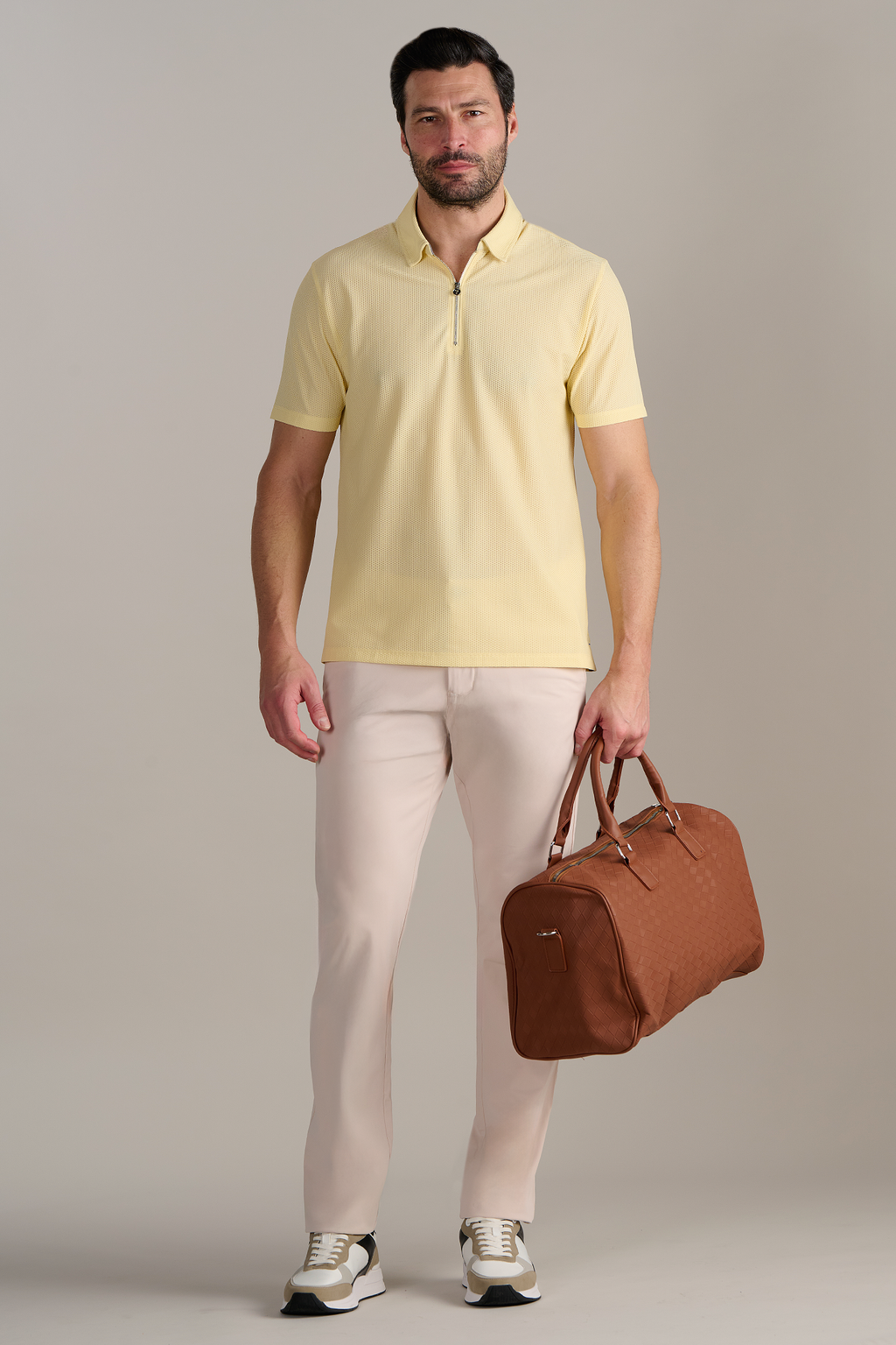 AIR Zip Polo Solid // Yellow