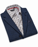 Lt Brown Paisley Shirt // Contemporary Fit - contrast  trimming- final sale