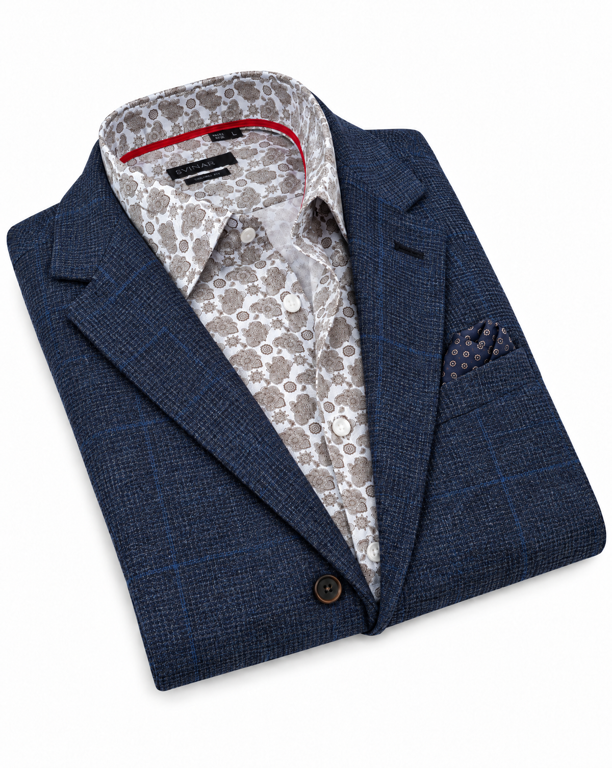 Lt Brown Paisley Shirt // Contemporary Fit - contrast  trimming- final sale