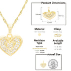 Cubic Zirconia 14K Gold Filled Binary Heart Pendant Necklace Set